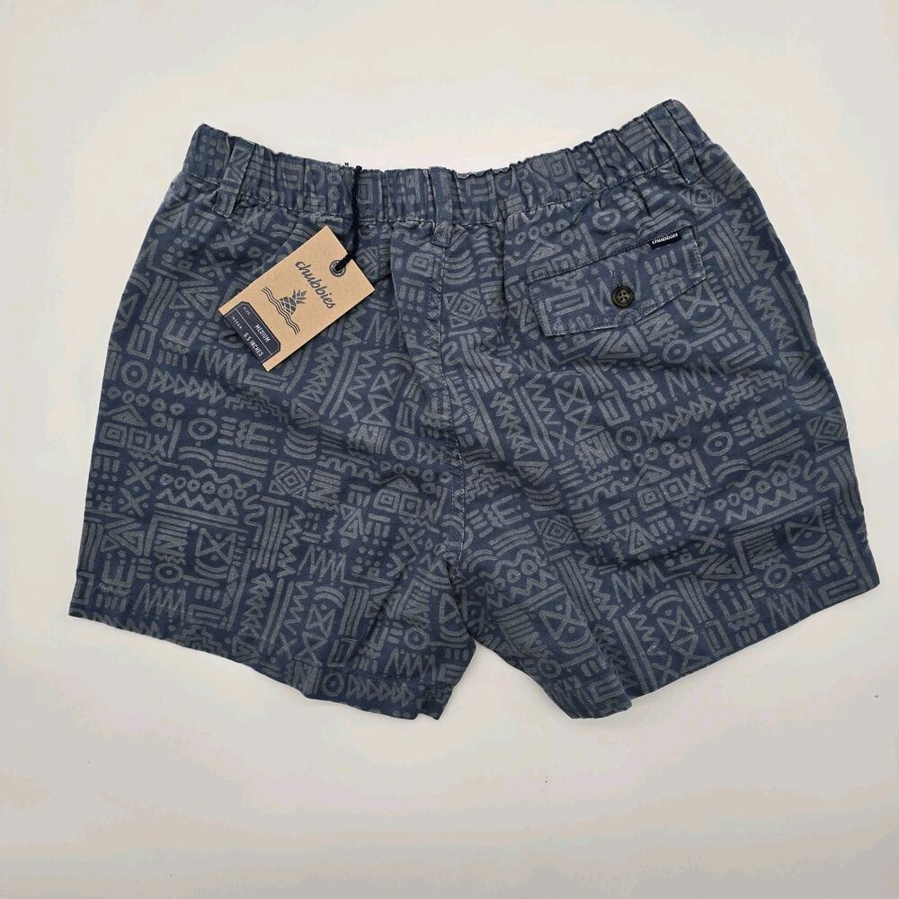 Chubbies Shorts Mens Medium 5.5 Inch Blue Linen Chino Originals Stretch Scale